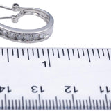 14k White Gold Round Diamond Curved Earrings 0.70CT