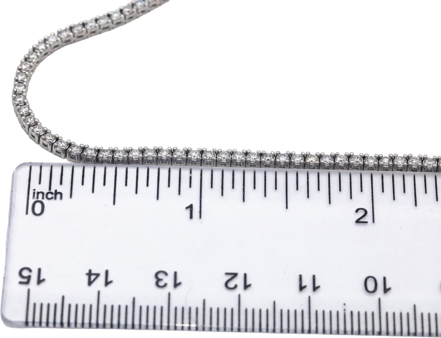 14k White Gold Jewelry Round Cut Diamond Tennis Necklace 18.25" Long 4.51CT