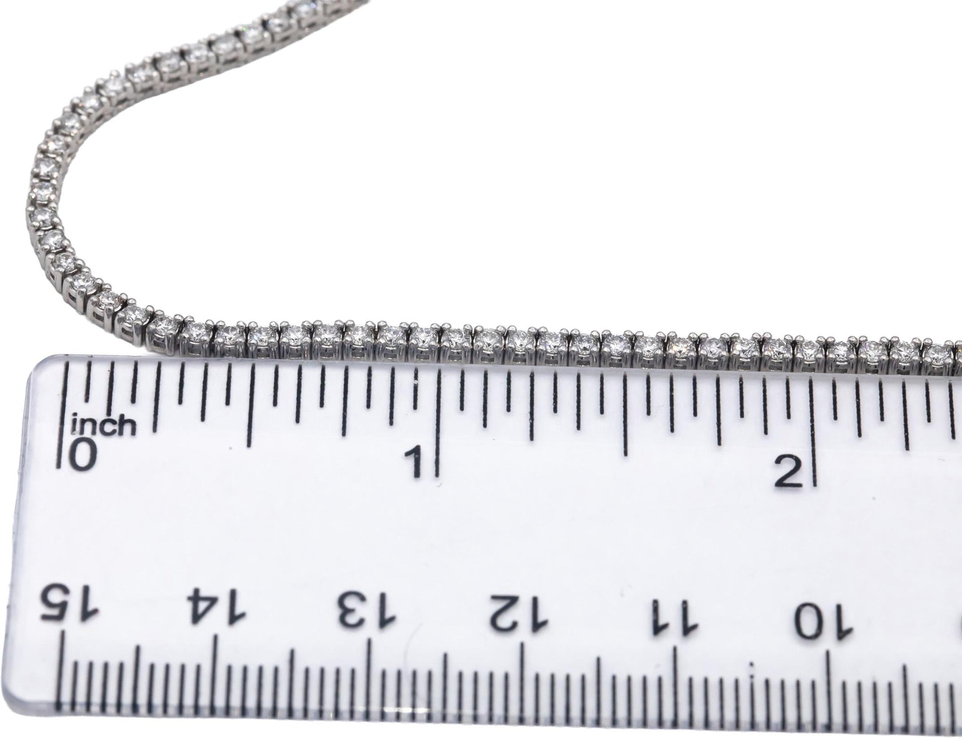 14k White Gold Jewelry Round Cut Diamond Tennis Necklace 18.25" Long 4.51CT
