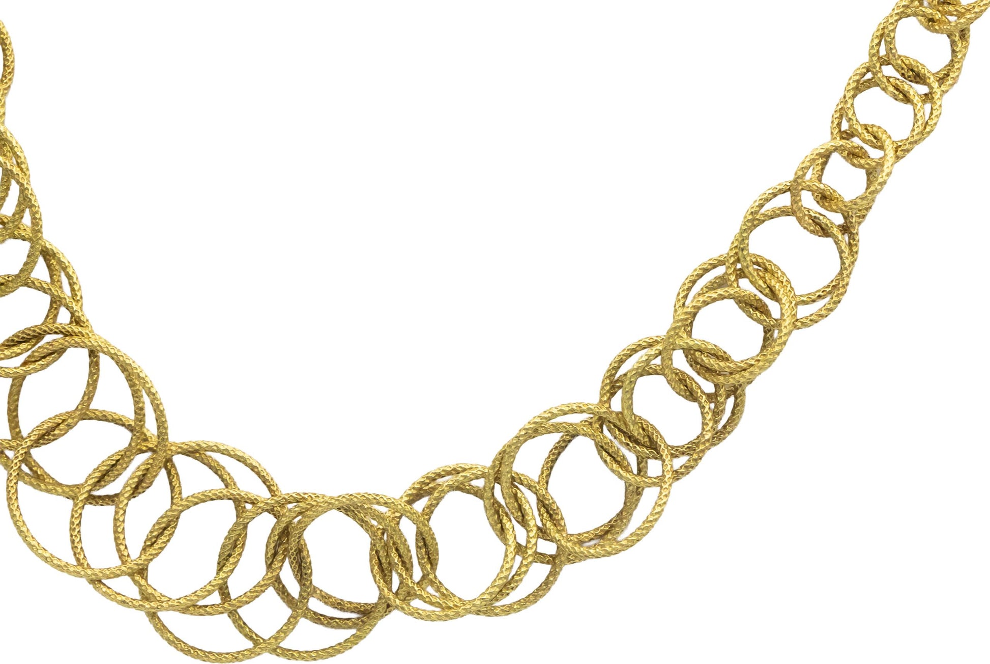 BUCCELLATI 18k Yellow Gold Jewelry Graduating Width Hawaii Necklace Chain
