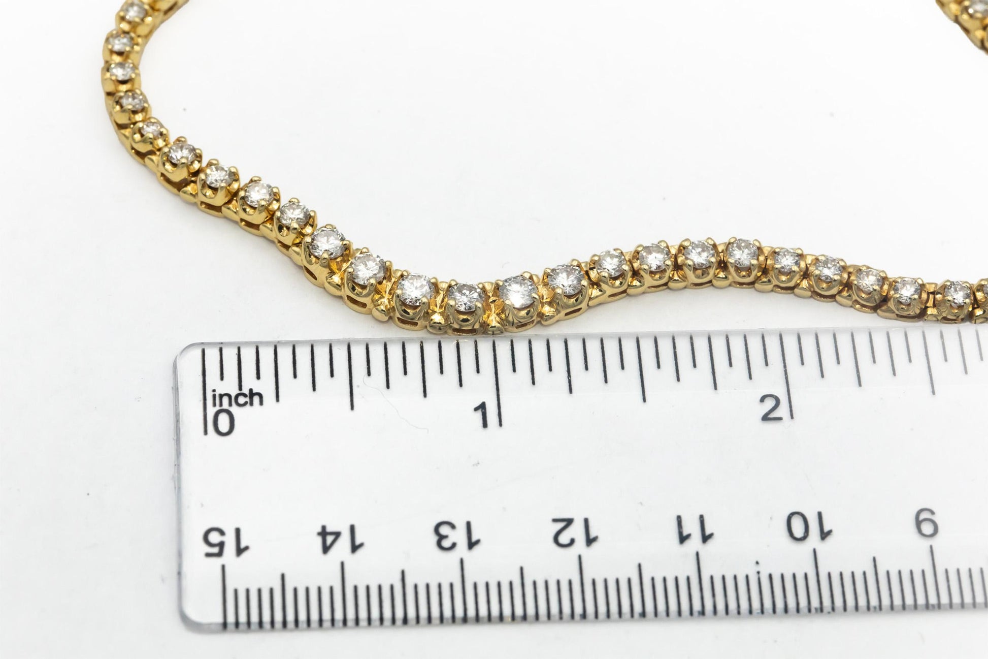 14k Yellow Gold Jewelry Round Cut Diamond Tennis Necklace 6.0CT