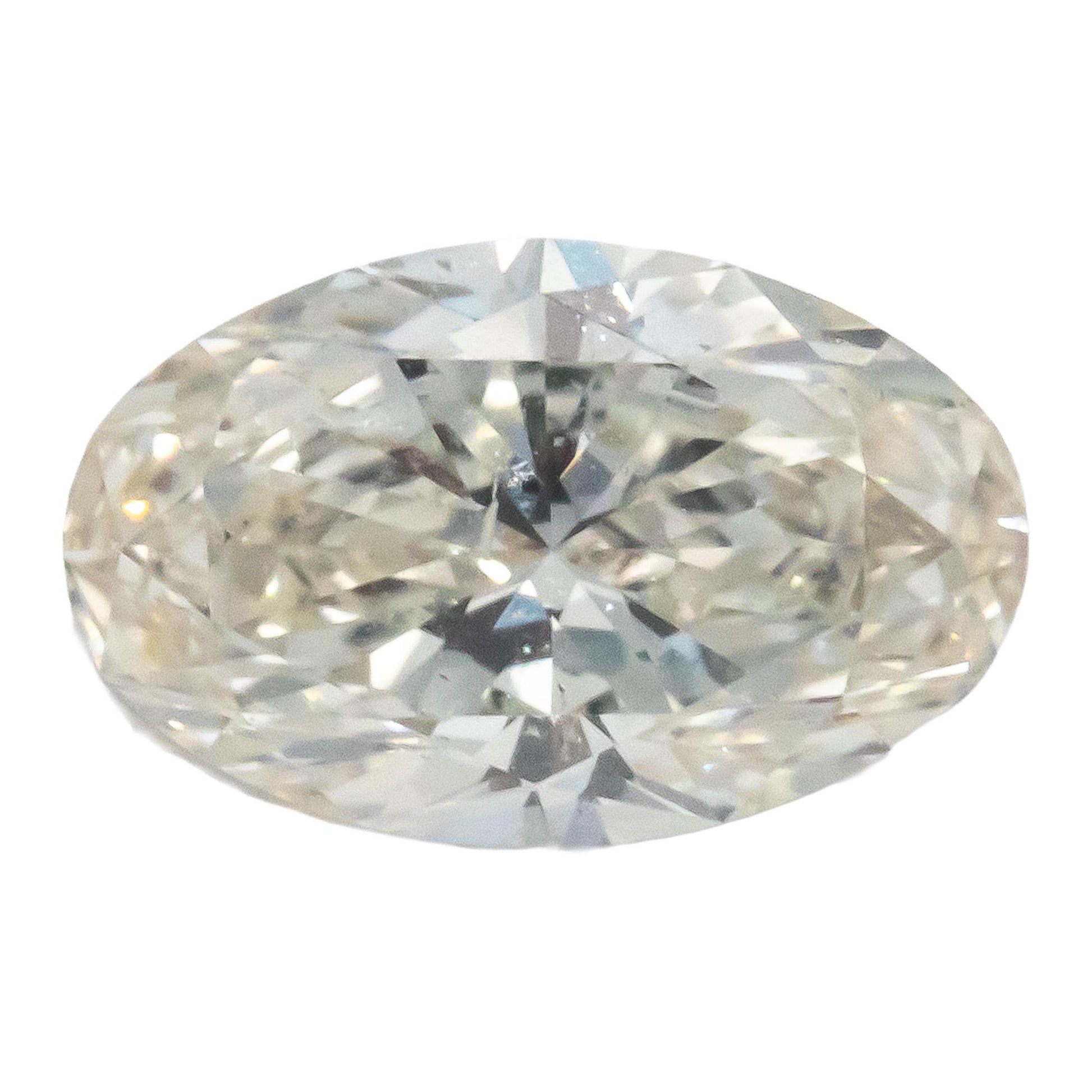GIA Certified 1.00CT SI2/K,Faint Brown Oval Cut Loose Diamond