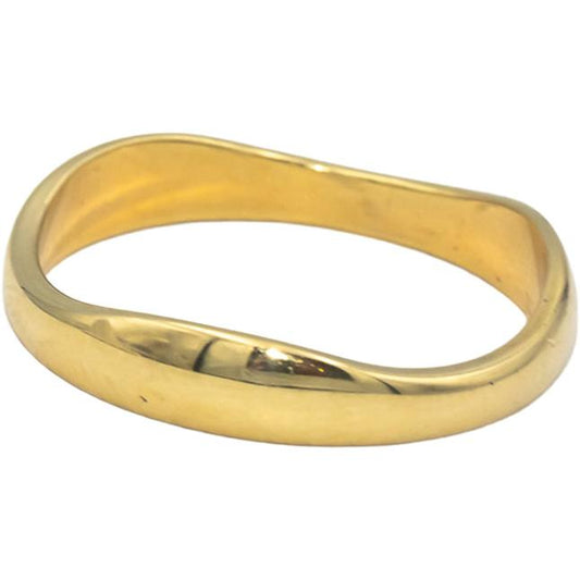 CARTIER 18k Yellow Gold Jewelry Wavy Band Ring Size 11.5