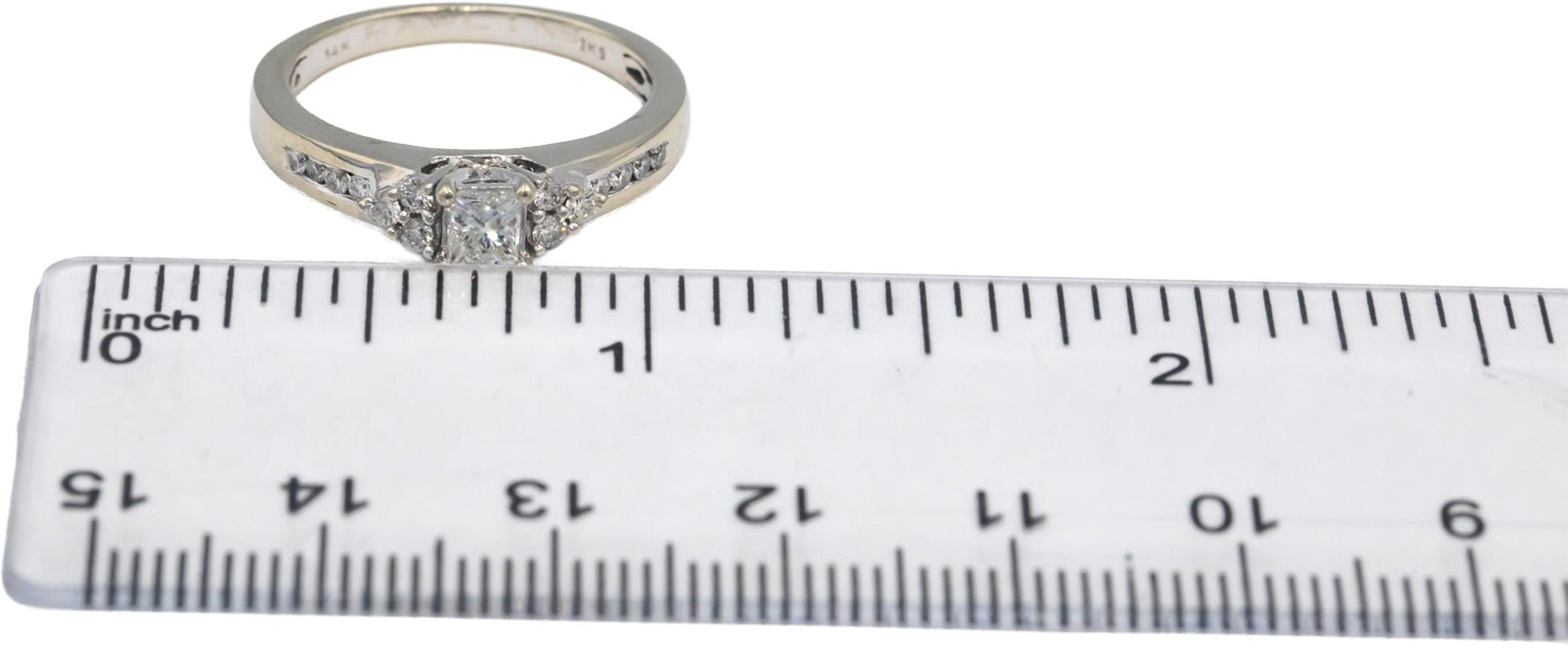 Diamond 14k White Gold Engagement Ring 0.50CT w/ 0.33CT Center Size 7