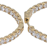 14k Yellow Gold Round Lab Grown Diamond Inside Out Hoop Earrings 5.0CT