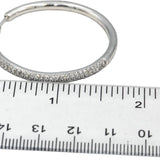 18k White Gold Round Diamond Pave Two-Row Hoop Earrings 1.78CT