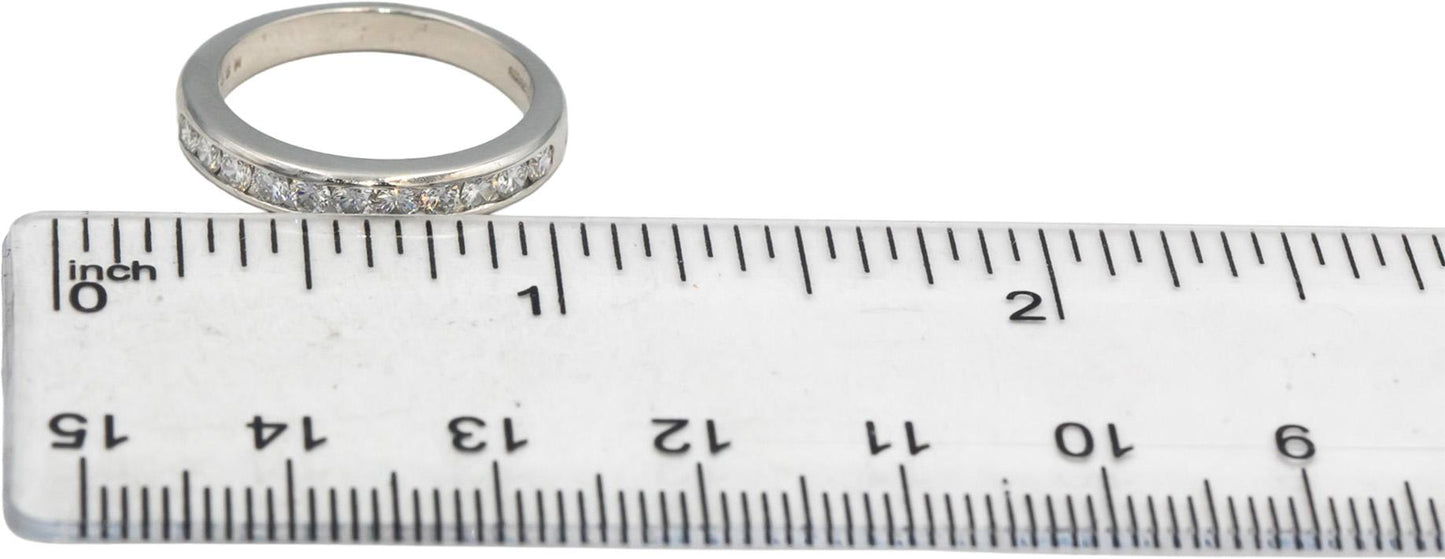 TIFFANY & CO. Platinum Round Channel Set Diamond 3mm Wide Band Ring .44CT Size 6