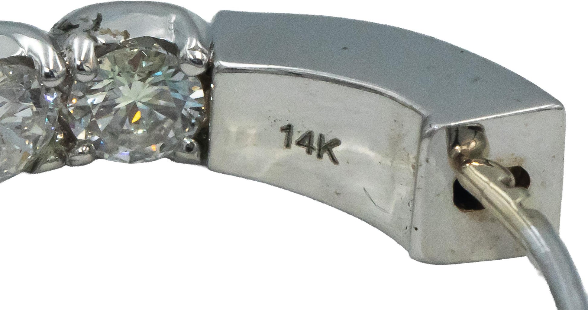 14k White Gold Round Diamond Inside Out Circle Hoop Earrings 7.50CT