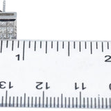 10k White Gold VS Princess Cut Invisible Set Square Stud Earrings 1.0CT