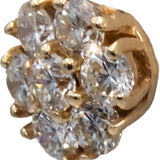 14k Yellow Gold Round VS Diamond Cluster Flower Stud Earrings 1.23CT
