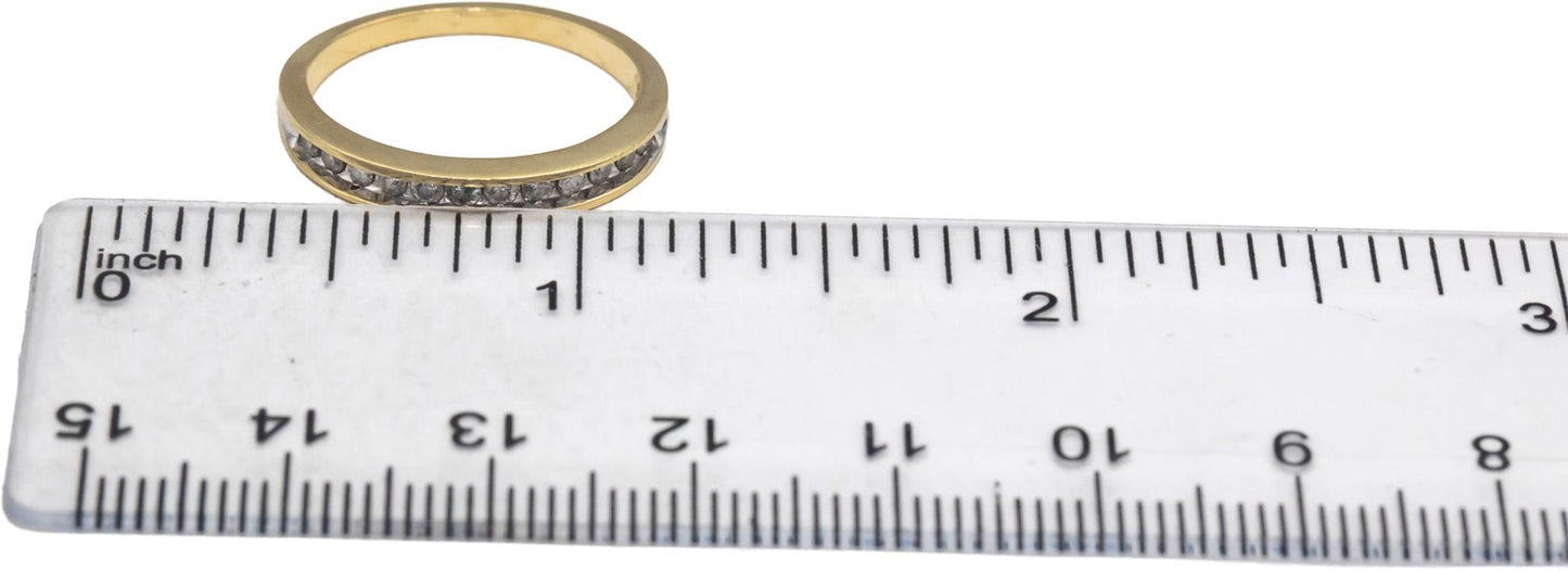 10k Yellow Gold Round Channel Set Diamond Band Ring 0.25CT Size 7.25