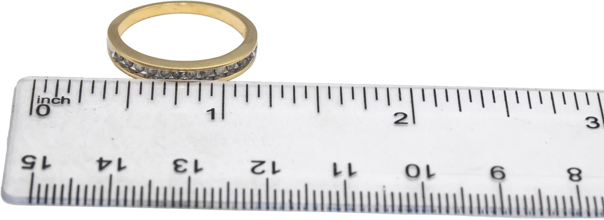 10k Yellow Gold Round Channel Set Diamond Band Ring 0.25CT Size 7.25