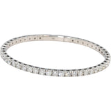 Round Diamond 18k White Gold Flexible Bangle Bracelet 7.90CT