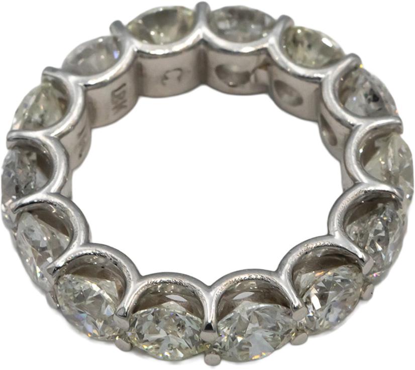 18k White Gold Round Diamond Shared Prong Eternity Band Ring 7.20CT Size 5