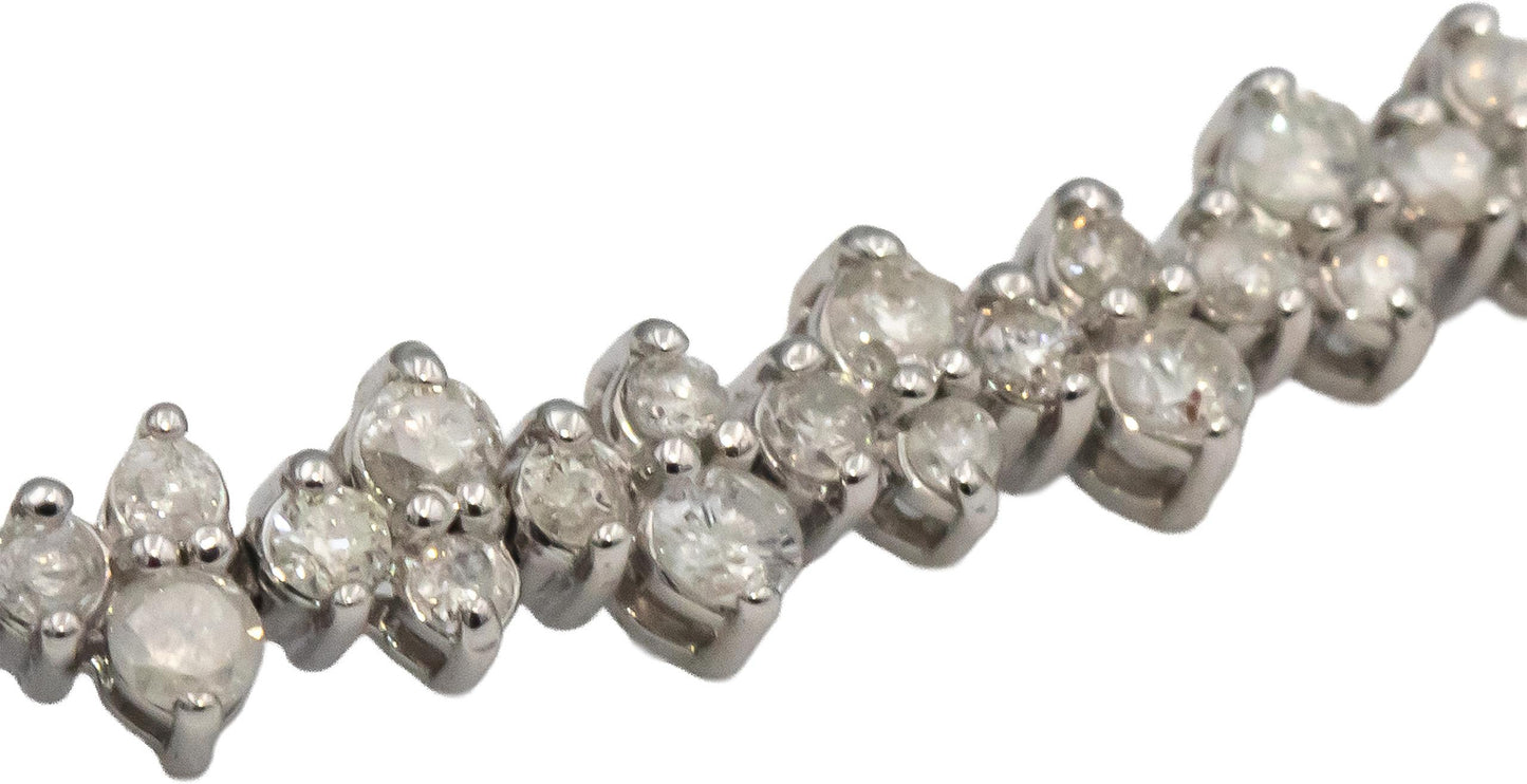 14k White Gold Round Diamond Fancy Link Bracelet 1.0CT