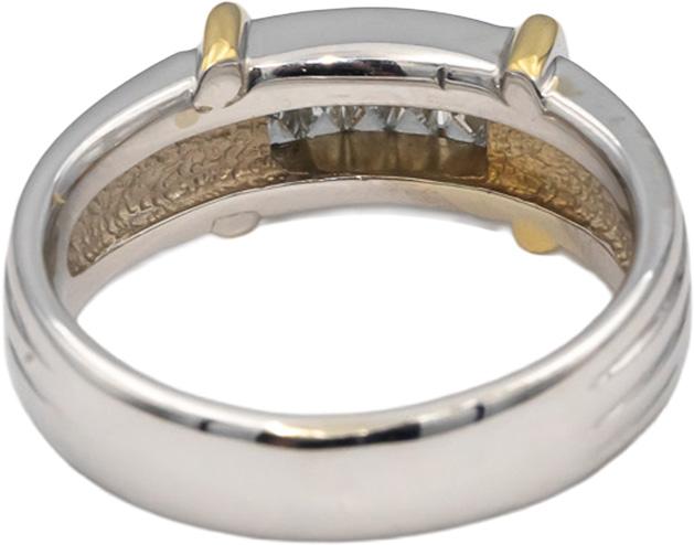 14k White & Yellow Gold VS Radiant Cut Channel Set Diamond Men's Ring 0.50CT