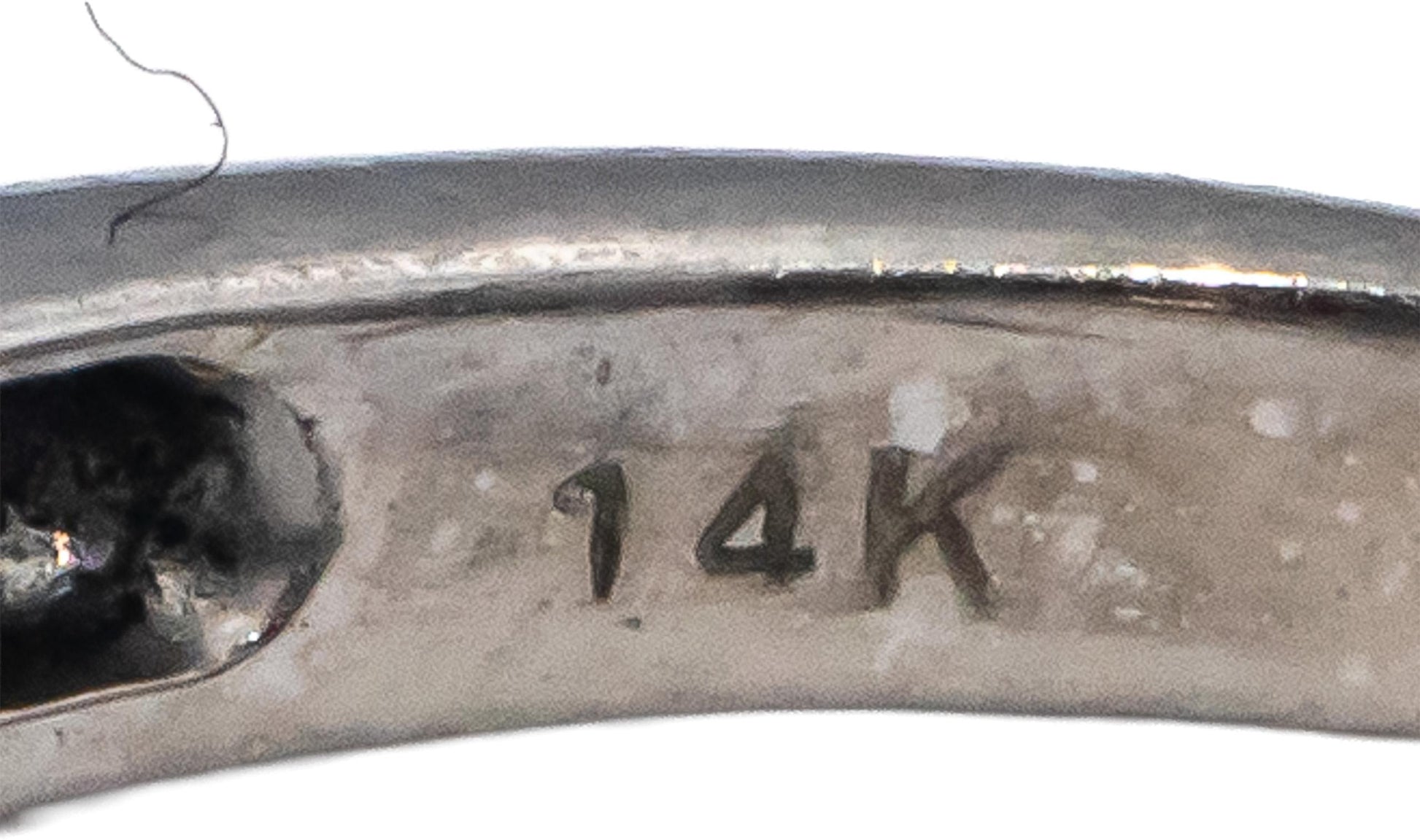 14k White Gold Princess & Round Diamond Engagement Ring 0.35CT Size 5.5