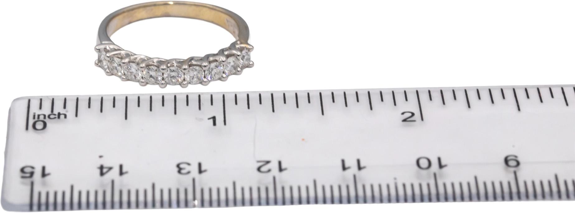 ODELIA Designer 18k White Gold Round Diamond Band Ring 0.75CT Size 7.5