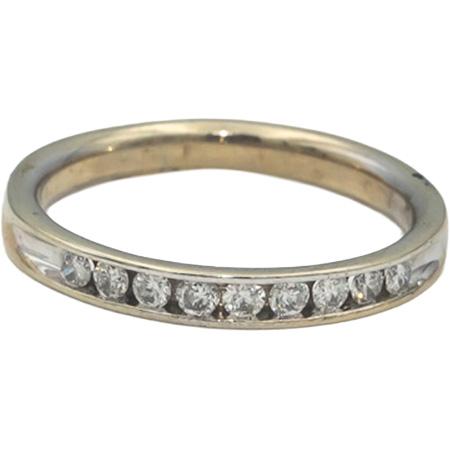 14k White Gold Round Channel Set Diamond Band Ring 0.20CT Size 6