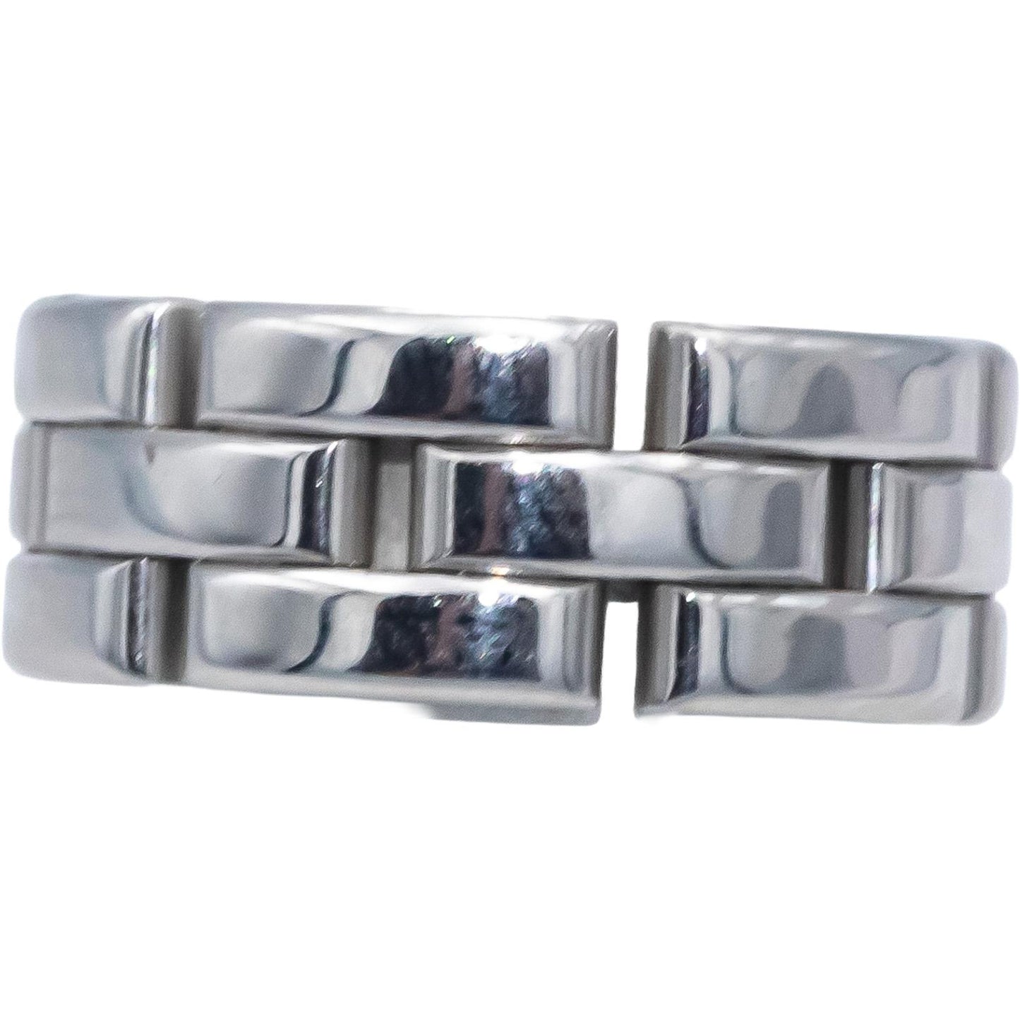 CARTIER 18k White Gold Maillon Panthere Ring Size 5.75 Euro Size 51