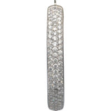 14k White Gold VS Round Diamond Cluster Inside Out Hoop Earrings 8.0CTW