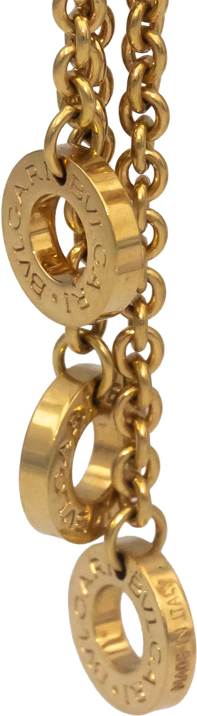 BVLGARI 18k Yellow Gold B.zero1 Dangling Drop Hoop Earrings