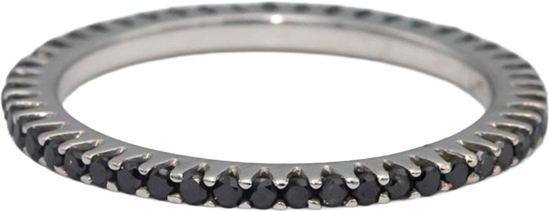 14k White Gold Round Black Diamond Eternity Band Ring 0.50CT Size 6