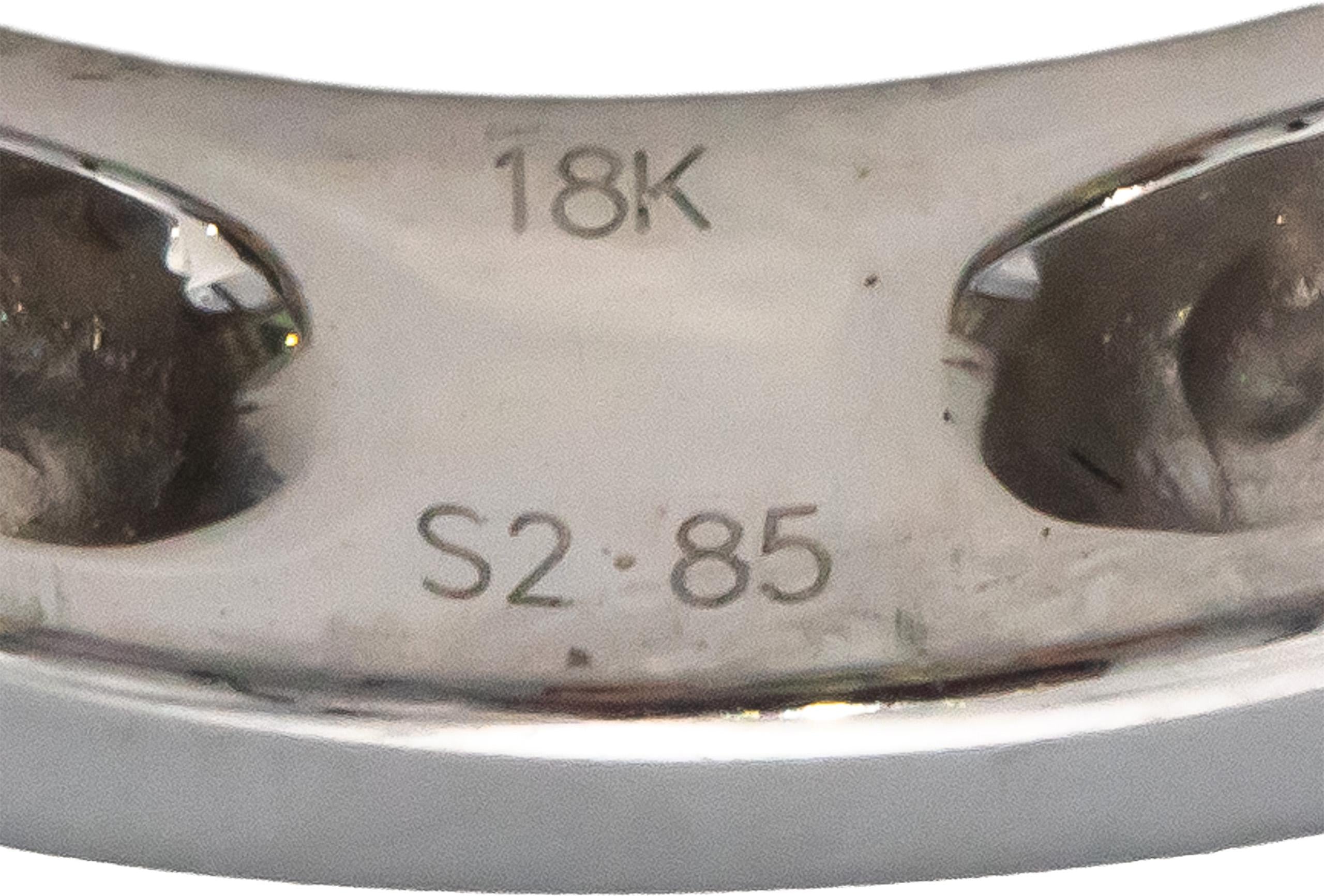 18k White Gold Square Cut Channel Set Rainbow Sapphire Band Ring 2.85CTW Size 7