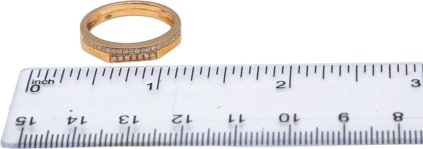 18k Yellow Gold 0.15CT VS Round Diamond Double Row Band Ring 0.15CT Size 7