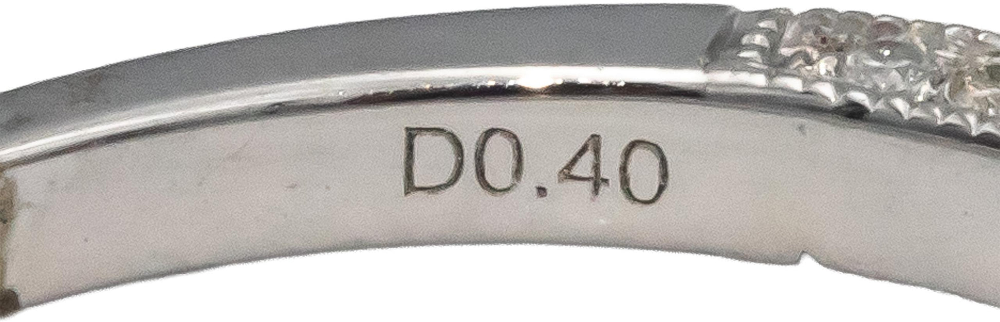 18k White Gold Round Diamond Band Ring 0.40CT Size 6.5