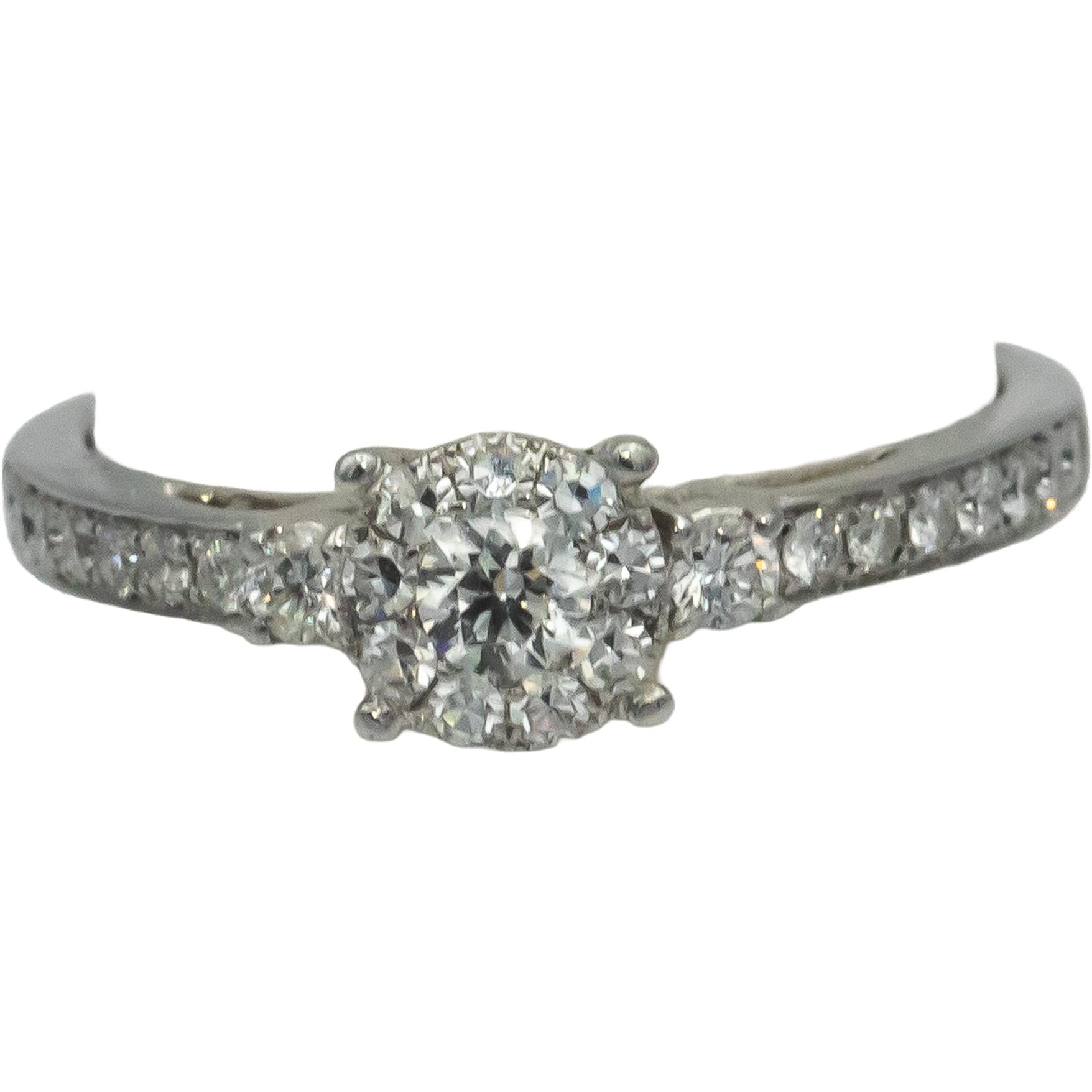 18k White Gold VS Round Diamond Engagement Ring 0.70CT Size 7