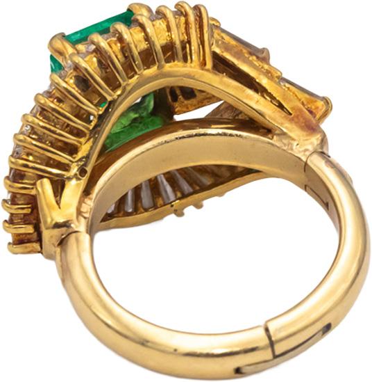 GIA Certified 14k Yellow Gold Colombian Emerald & Diamond Ring 4.0CTW Size 4.75