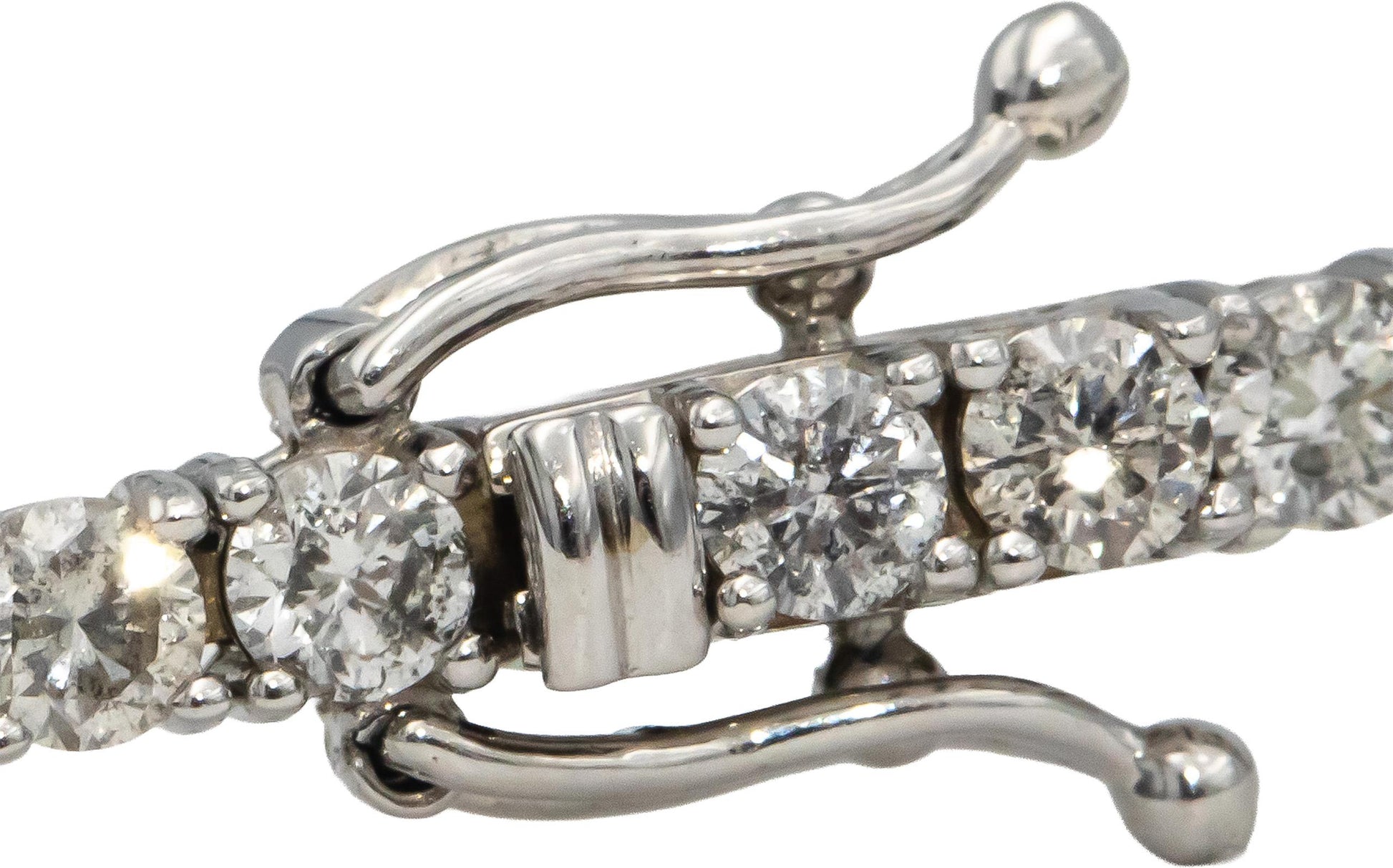 14k White Gold Round Diamond Tennis Bracelet 5.25CT