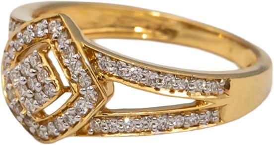 18k Yellow Gold VS Round Diamond Cluster Cocktail Ring 0.29CT Size 6.25
