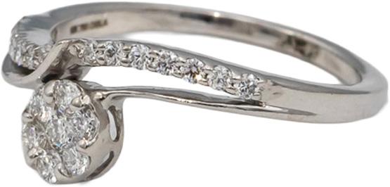 18k White Gold VS Round Diamond Cluster Ring 0.31CT Size 6