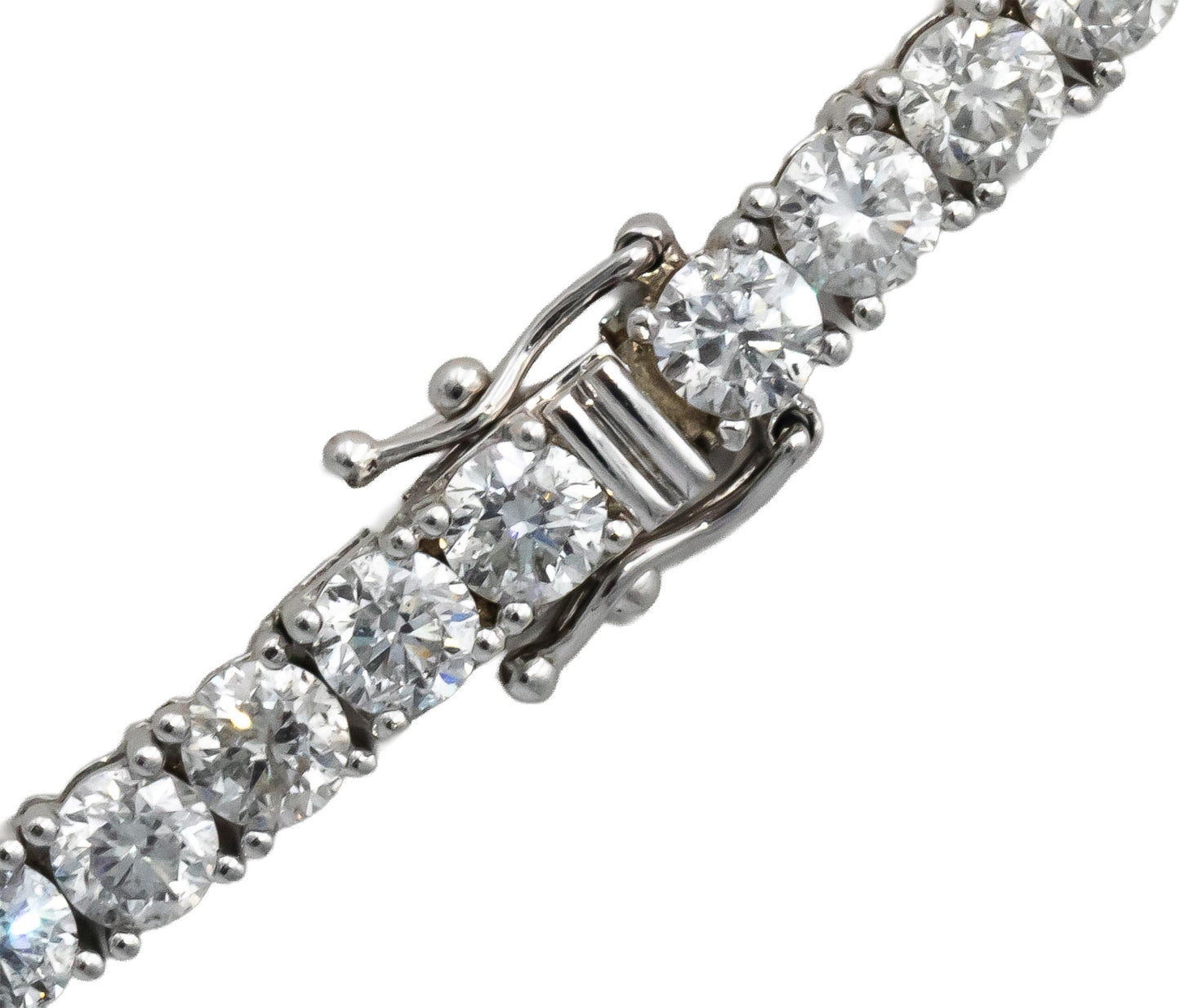 14k White Gold Round Diamond Tennis Necklace 29.81CT