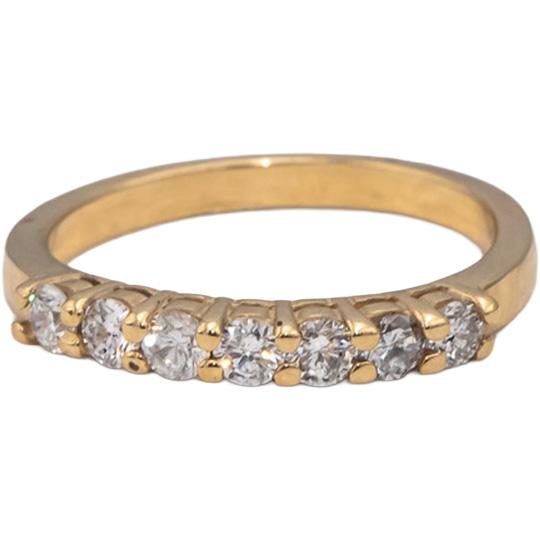 10k Yellow Gold Round Diamond Band Ring 0.51CT Size 6.25