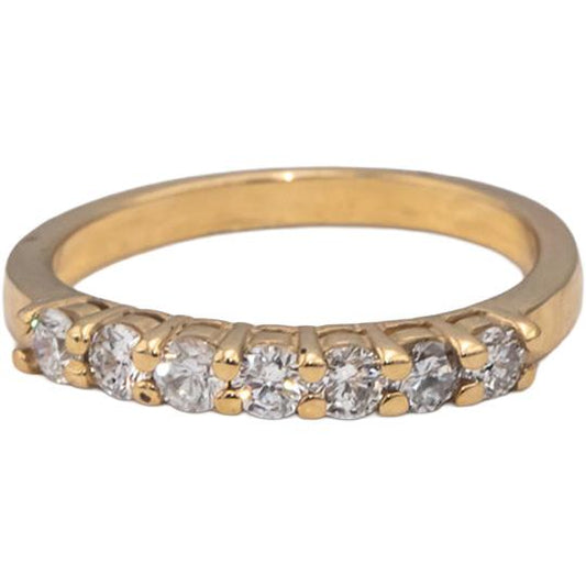 10k Yellow Gold Round Diamond Band Ring 0.51CT Size 6.25