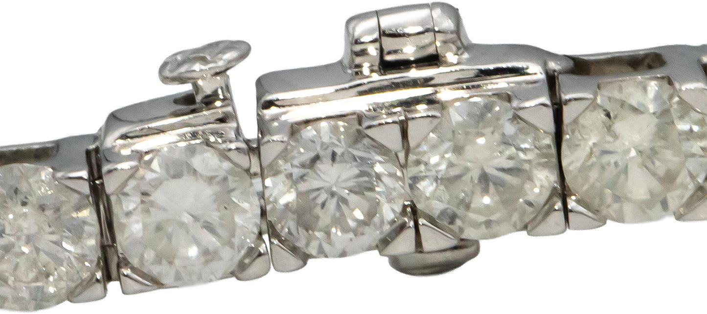 14k White Gold Round Diamond Tennis Bracelet 10.0CT