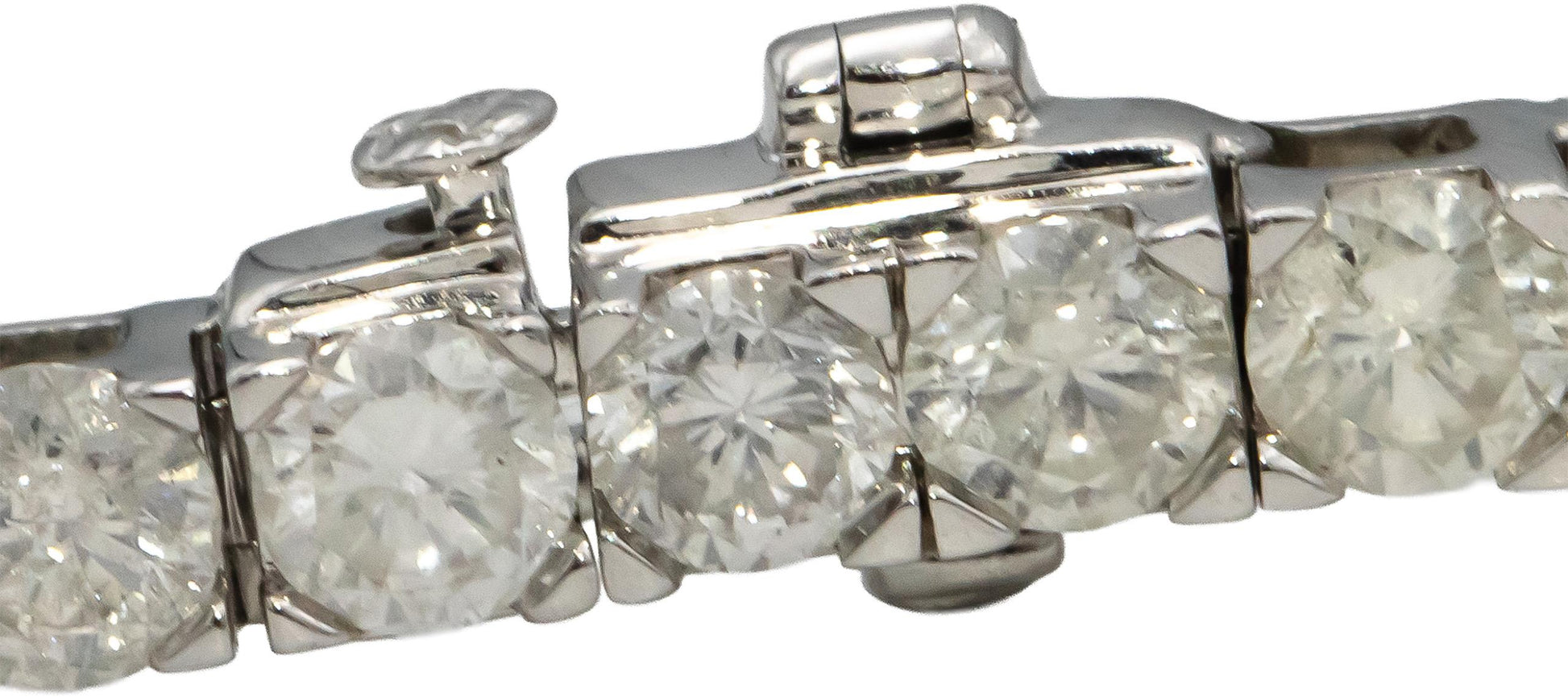 14k White Gold Round Diamond Tennis Bracelet 10.0CT