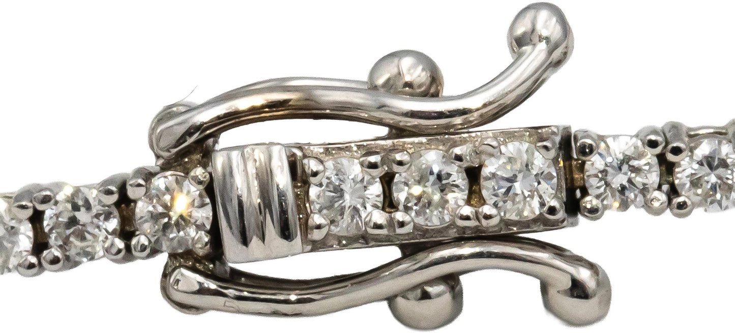 14k White Gold Round Diamond Tennis Bracelet 1.90CT