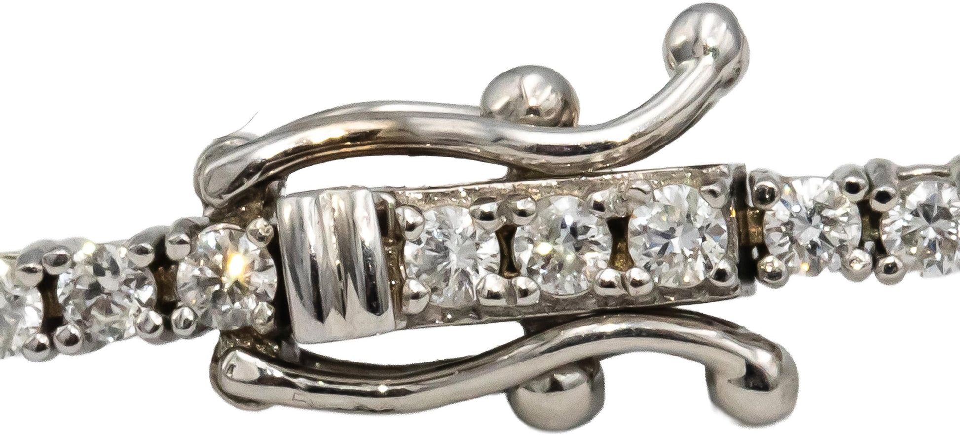 14k White Gold Round Diamond Tennis Bracelet 1.90CT