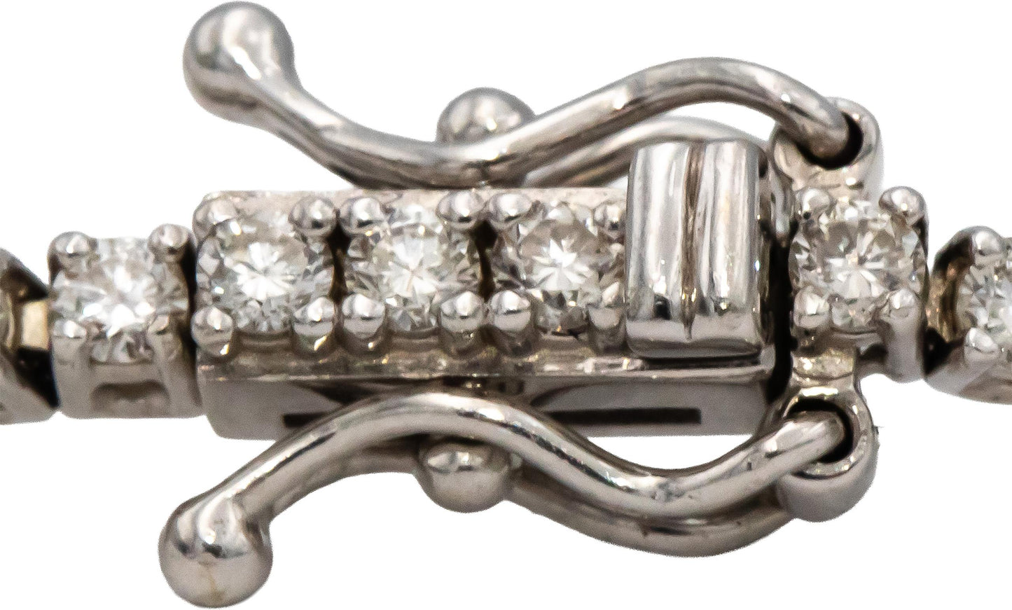 14k White Gold Round Diamond Tennis Bracelet 2.06CT