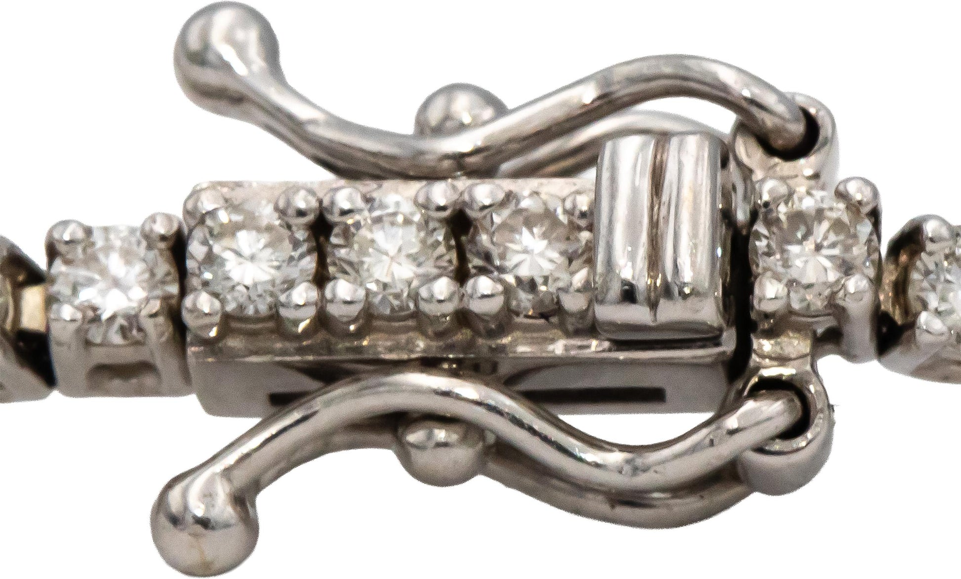 14k White Gold Round Diamond Tennis Bracelet 2.06CT