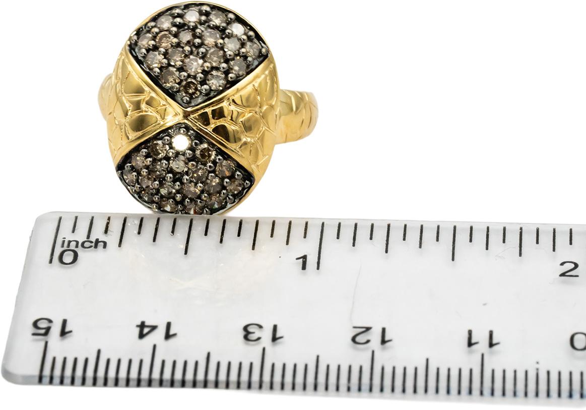 14k Yellow Gold Round Diamond Cluster Cocktail Ring 1.0CT Size 7