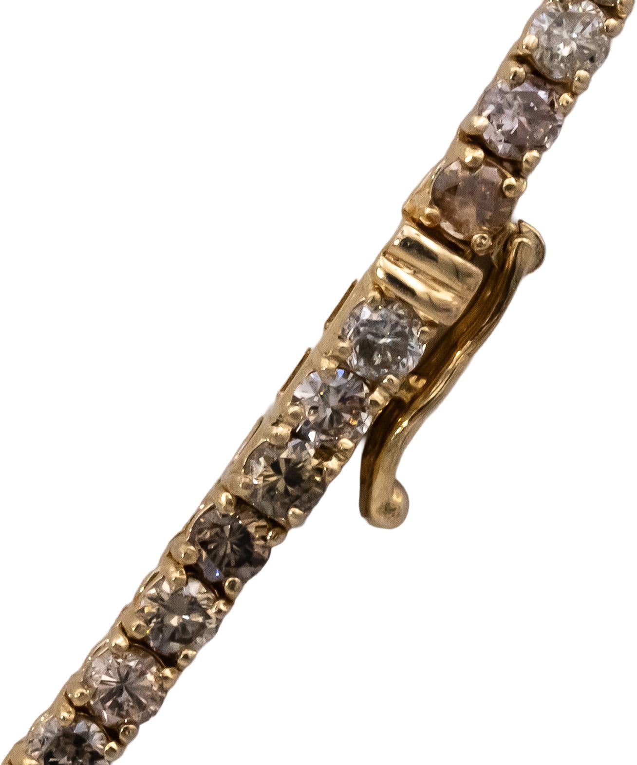 14k Yellow Gold Round Diamond Tennis Necklace 12.22CT