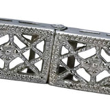 Vintage Antique 14k White Gold Diamond & Synthetic Gemstone Bracelet 0.15CT