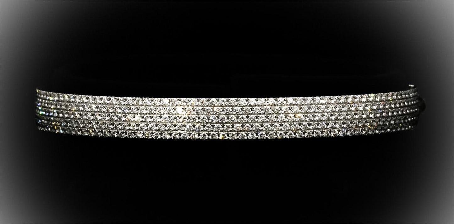 TIFFANY & CO. 18k White Gold VS Diamond Metro 5-Row Bangle Bracelet 3.0CT $37500
