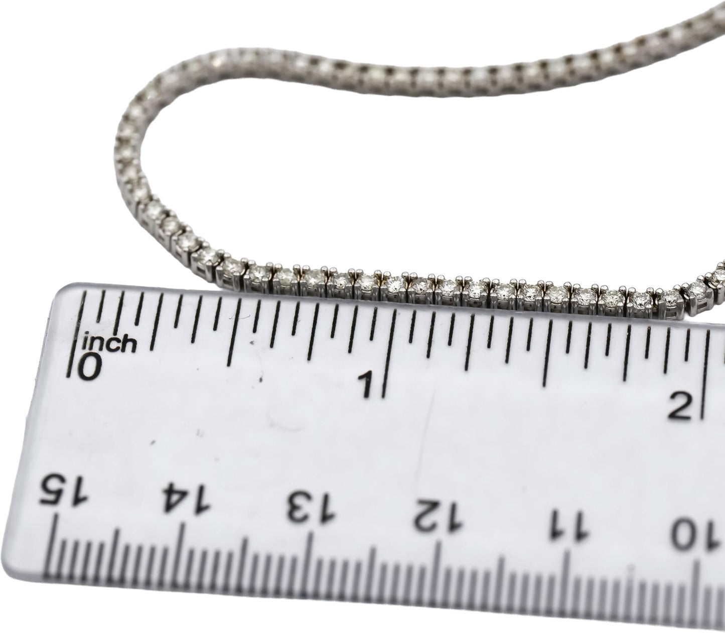 14k White Gold Round Diamond Tennis Necklace 3.84CT