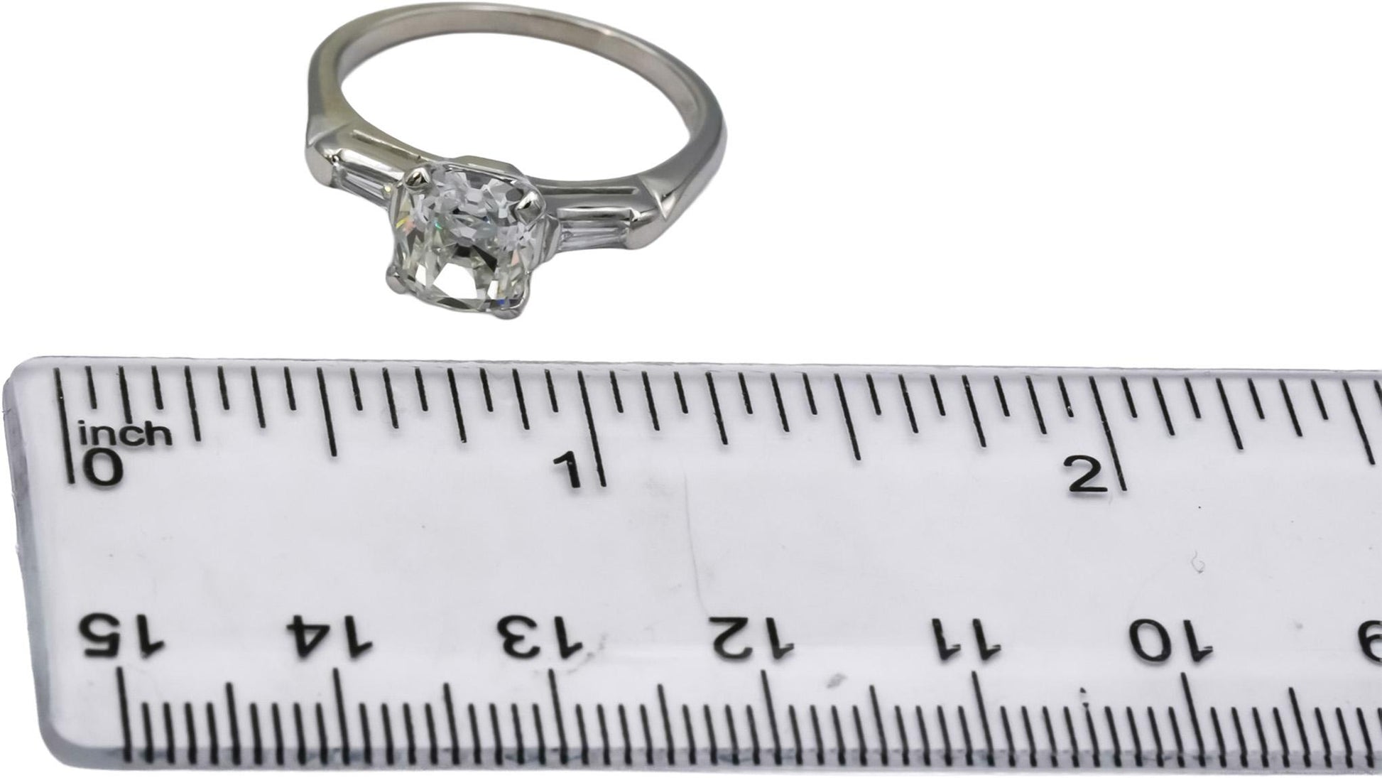 GIA Platinum Old Mine VS2/H Diamond Engagement Ring 1.97CT w/ 1.82CT Center